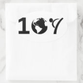 ワンワールド空手 楕円形シール (バッグ)