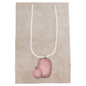 ワン不気味かわいい幽霊ハロウィーン誕生日 ミディアムペーパーバッグ (裏面)