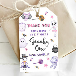 ワン不気味ガールズハロウィーン1歳の誕生日 ギフトタグ