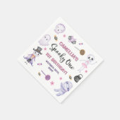 ワン不気味ガールズハロウィーン1歳の誕生日 スタンダードカクテルナプキン (角)