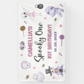 ワン不気味ガールズハロウィーン1歳の誕生日 横断幕 (縦)