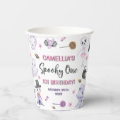 ワン不気味ガールズハロウィーン1歳の誕生日 紙コップ (正面)