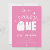 ワン不気味ガールズピンク幽霊ハロウィーン1日 招待状 (正面)
