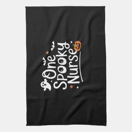 ワン不気味ナースおもしろい幽霊ナースハロウィーンエッセン キッチンタオル (縦)