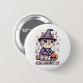 ワン不気味ナースキャットハロウィーンデザイン 缶バッジ (正面&裏面)