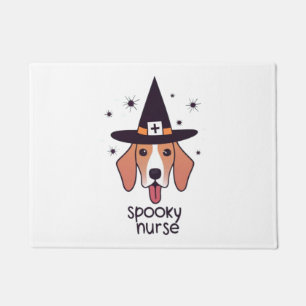 ワン不気味ナースドッグハロウィンエンチャント ドアマット