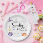 ワン不気味ハロウィーンの最初の誕生日パーティー ペーパープレート (パーティー)
