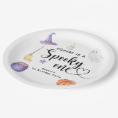 ワン不気味ハロウィーンの最初の誕生日パーティー ペーパープレート (アングル)
