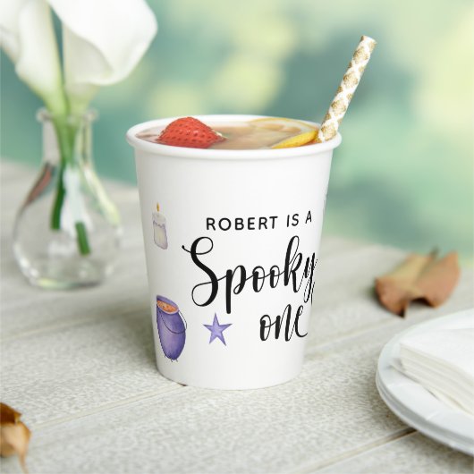 ワン不気味ハロウィーンの最初の誕生日パーティー 紙コップ (インサイチュ)