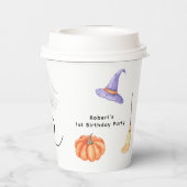 ワン不気味ハロウィーンの最初の誕生日パーティー 紙コップ (裏面)