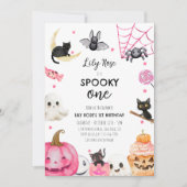 ワン不気味ハロウィーンガール1st誕生日 招待状 (正面)