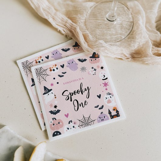 ワン不気味ハロウィーンテーマ誕生日 スタンダードカクテルナプキン