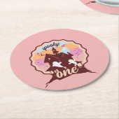 ワン不気味ハロウィーンファースト誕生日幽霊パーティー ラウンドペーパーコースター (アングル)