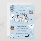 ワン不気味ハロウィーンファースト誕生日招待状 招待状 (正面)