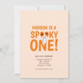 ワン不気味ハロウィーンファースト誕生日招待状 招待状 (正面)