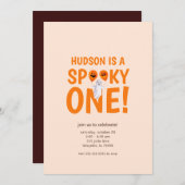 ワン不気味ハロウィーンファースト誕生日招待状 招待状 (正面/裏面)