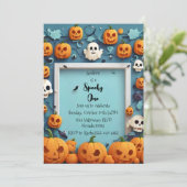 ワン不気味ハロウィーンファースト誕生日招待状 招待状 (スタンド正面)