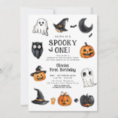 ワン不気味ハロウィーンファースト誕生日 招待状 (正面)