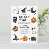 ワン不気味ハロウィーンファースト誕生日 招待状 (スタンド正面)