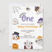 ワン不気味ハロウィーンファースト誕生日 招待状 (正面)