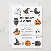 ワン不気味ハロウィーンファースト誕生日 招待状 (正面)
