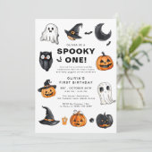 ワン不気味ハロウィーンファースト誕生日 招待状 (スタンド正面)