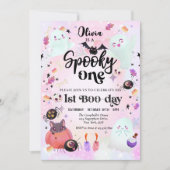 ワン不気味ハロウィーン幽霊1st誕生日招待状 招待状 (正面)