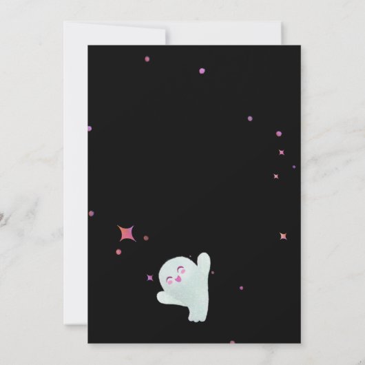 ワン不気味ハロウィーン幽霊1st誕生日招待状 招待状 (裏面)