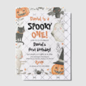 ワン不気味ハロウィーン幽霊1st誕生日 ベラム紙招待状 (オフセット (招待状))