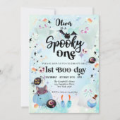 ワン不気味ハロウィーン幽霊1st誕生日 招待状 (正面)