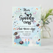 ワン不気味ハロウィーン幽霊1st誕生日 招待状 (スタンド正面)