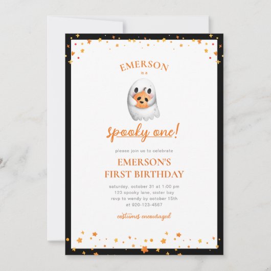 ワン不気味ハロウィーン誕生日パーティー 招待状 (正面)