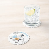 ワン不気味ハロウィーン誕生日ブルーブー ペーパーコースター (インサイチュ)