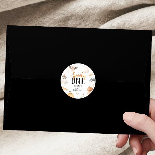 ワン不気味ハロウィーン誕生日 ラウンドシール