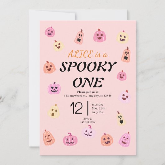 ワン不気味ハロウィーン誕生日 招待状 (正面)