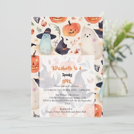 ワン不気味ハロウィーン誕生日 招待状 (スタンド正面)