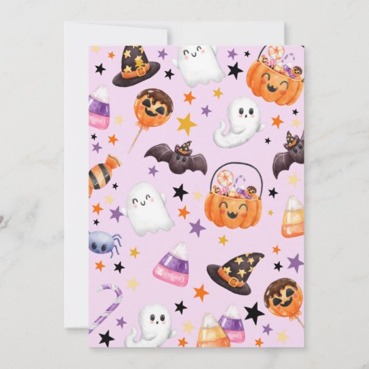 ワン不気味ハロウィーン誕生日 招待状 (裏面)