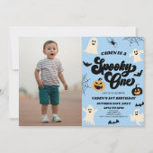 ワン不気味ハロウィーン1日写真誕生日パーティー 招待状 (正面)