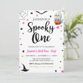 ワン不気味ファースト誕生日ハロウィーン招待状 招待状 (スタンド正面)