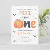 ワン不気味ファースト誕生日ハロウィーン招待状 招待状 (スタンド正面)