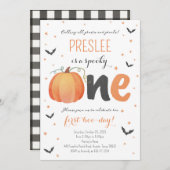 ワン不気味ファースト誕生日ハロウィーン招待状 招待状 (正面/裏面)