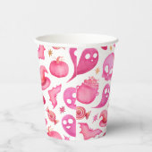 ワン不気味ファースト誕生日ピンク幽霊紙カップ 紙コップ (右)