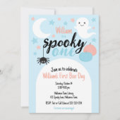 ワン不気味ブルーファースト誕生日招待状 招待状 (正面)