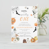 ワン不気味ブー幽霊ハロウィーン1st誕生日パーティー 招待状 (スタンド正面)