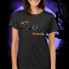 ワン不気味ママ猫ハロウィーンの人 Tシャツ