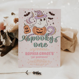 ワン不気味レトロ幽霊ハロウィーン誕生日パーティー 招待状