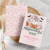 ワン不気味レトロ幽霊ハロウィーン誕生日パーティー 招待状