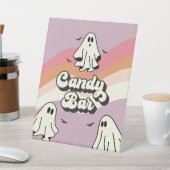 ワン不気味レトロ幽霊誕生日キャンディバー 台座サイン (インサイチュ)