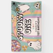 ワン不気味レトロ1歳のハローウィンパーティ 横断幕 (縦)