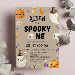 ワン不気味ヴィンテージハロウィーン幽霊誕生日 招待状